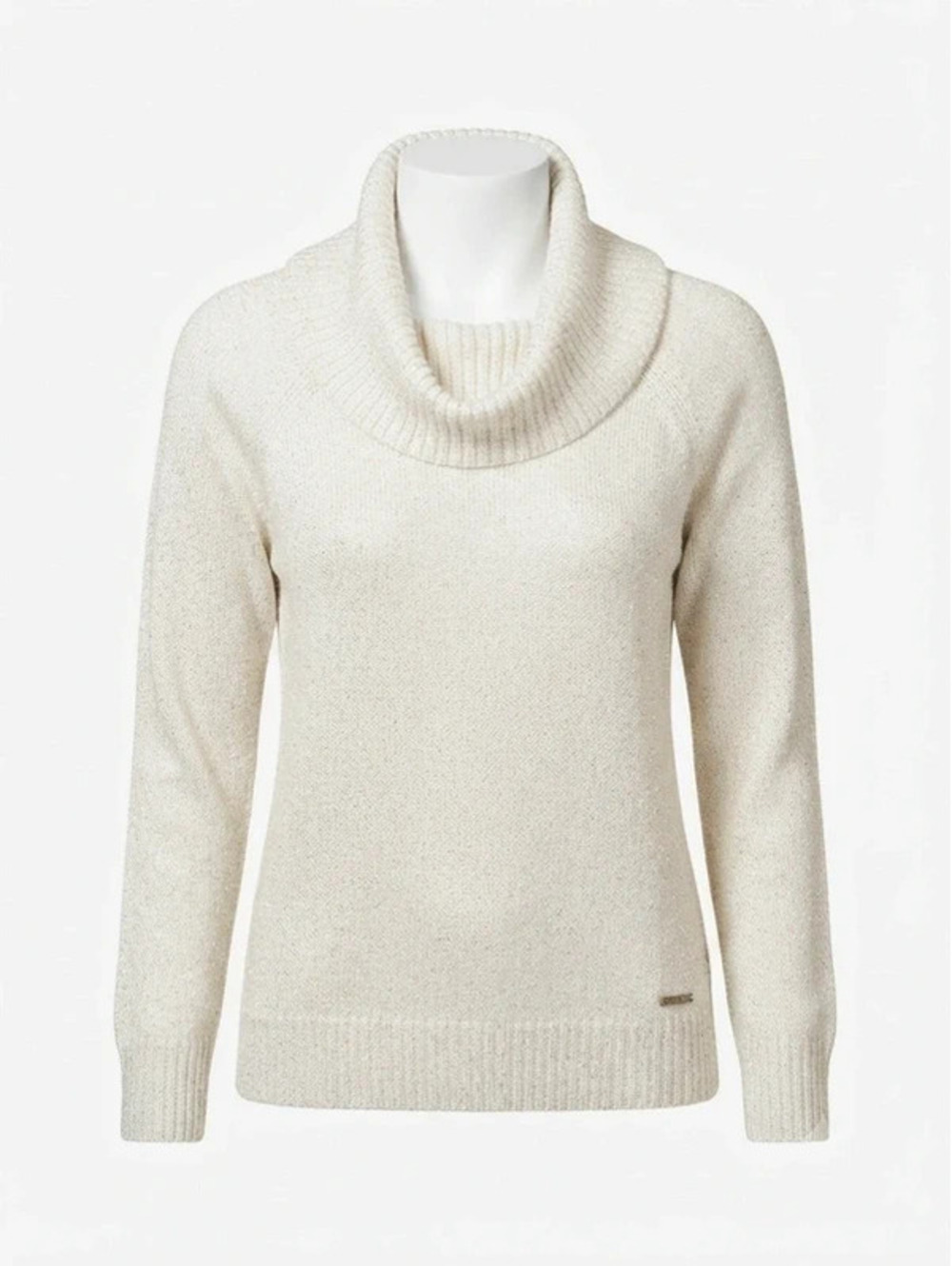 Michael Kors Turtle Neck Cream Sequined Lightweight Sweater NWT